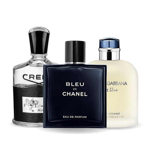 Zestaw 3 perfumy Bleu de Chanel, Creed Aventus, Light Blue Dolce Gabbana 100ml