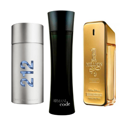 Zestaw 3 perfumy 212 Men NYC, Paco Rabanne One Milion, Armani Code Homme 100ml